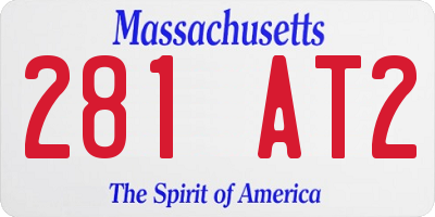 MA license plate 281AT2