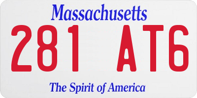MA license plate 281AT6