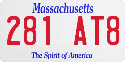 MA license plate 281AT8
