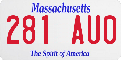 MA license plate 281AU0