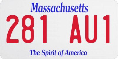 MA license plate 281AU1