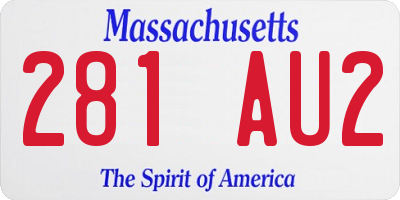 MA license plate 281AU2
