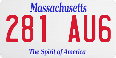 MA license plate 281AU6