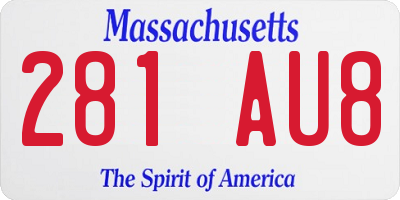 MA license plate 281AU8