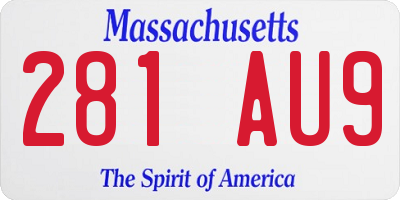 MA license plate 281AU9