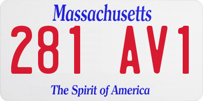MA license plate 281AV1