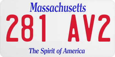 MA license plate 281AV2