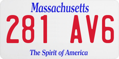 MA license plate 281AV6