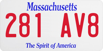 MA license plate 281AV8
