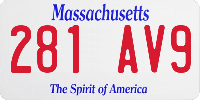 MA license plate 281AV9