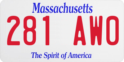 MA license plate 281AW0