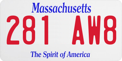 MA license plate 281AW8