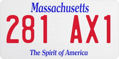 MA license plate 281AX1