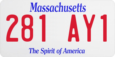 MA license plate 281AY1