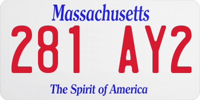 MA license plate 281AY2
