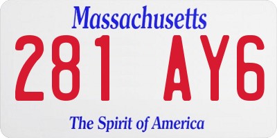 MA license plate 281AY6