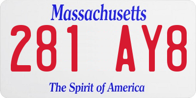 MA license plate 281AY8