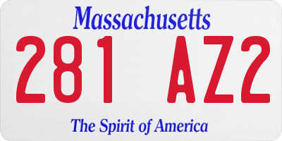 MA license plate 281AZ2