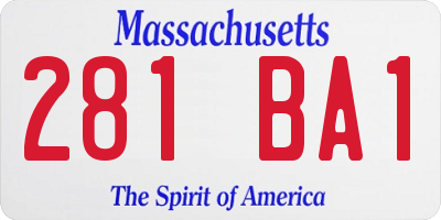MA license plate 281BA1