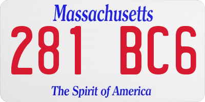 MA license plate 281BC6