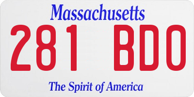 MA license plate 281BD0