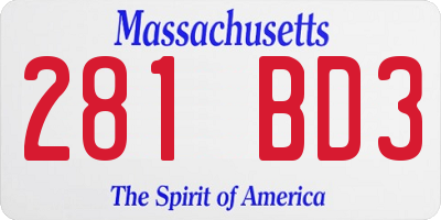 MA license plate 281BD3