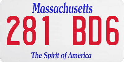 MA license plate 281BD6