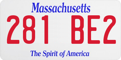 MA license plate 281BE2
