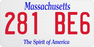 MA license plate 281BE6