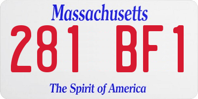 MA license plate 281BF1