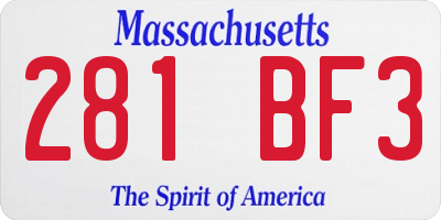 MA license plate 281BF3