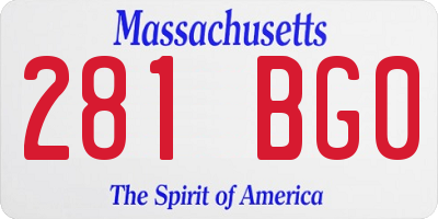 MA license plate 281BG0