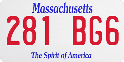 MA license plate 281BG6
