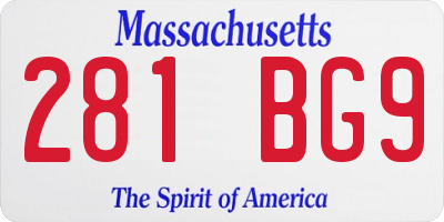 MA license plate 281BG9