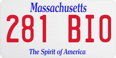 MA license plate 281BI0