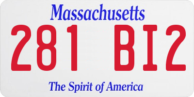 MA license plate 281BI2