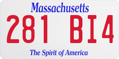 MA license plate 281BI4