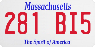 MA license plate 281BI5