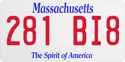 MA license plate 281BI8