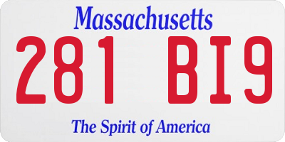 MA license plate 281BI9