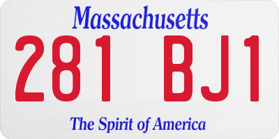 MA license plate 281BJ1