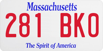 MA license plate 281BK0