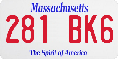 MA license plate 281BK6