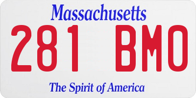 MA license plate 281BM0