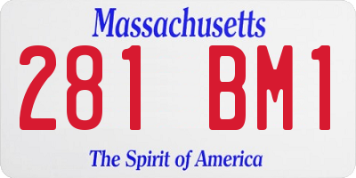 MA license plate 281BM1
