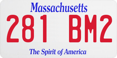 MA license plate 281BM2