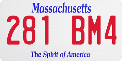 MA license plate 281BM4