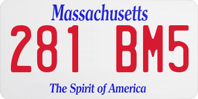 MA license plate 281BM5