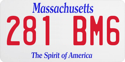 MA license plate 281BM6
