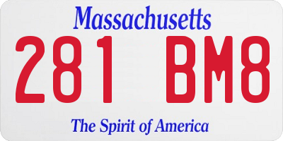 MA license plate 281BM8